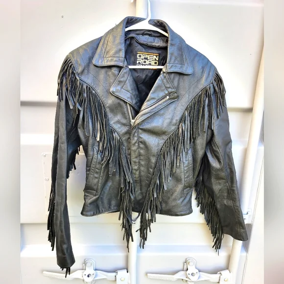 Open Road Brands | Jackets & Coats | Vintage Black Leather Fringe 
